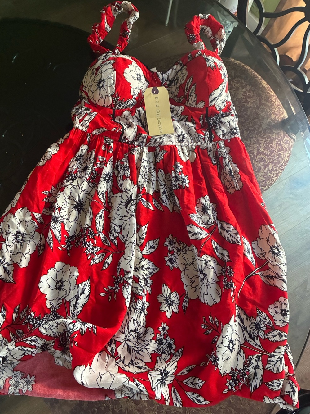 New B.O.G. Collective Red Floral Dress